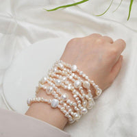 Natty Records Store Jewelry Natural Freshwater Pearl 8 Strand Bracelet