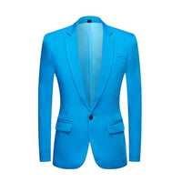 Natty Records Store Men's Blazers Sky Blue / L Got Me Working Day and Night Suit Jacket