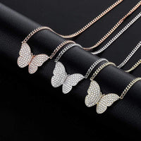 Natty Records Store Necklaces jinao Bling It Butterfly Iced Out CZ Pendant Necklace