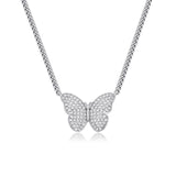 Natty Records Store Necklaces Silver / United States jinao Bling It Butterfly Iced Out CZ Pendant Necklace