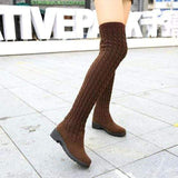 Natty Records Store Women's Boots Brown / 7.5 / China Women's Fashion Over The Knee Warm Boots